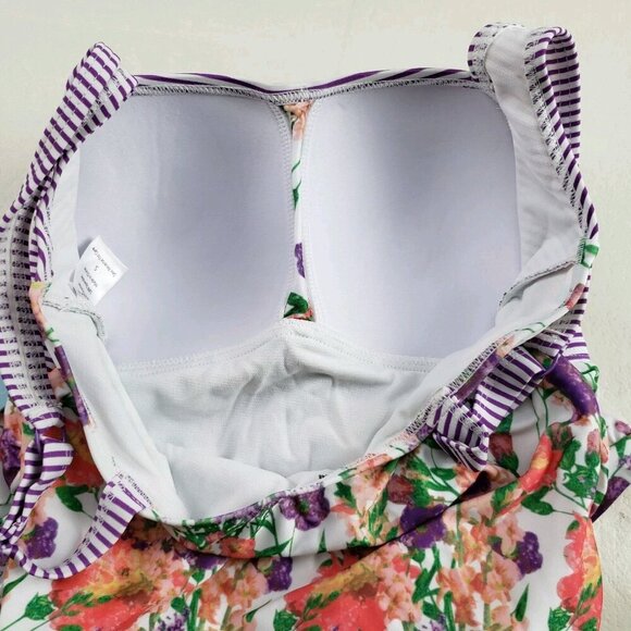 Tankini Swimsuit Top Lot of 2 Womens Small White Floral Divine Modestee NEW - Picture 12 of 15